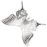 Set of 12 pieces butterflies with adhesive, house or event decorations, silver color, A38